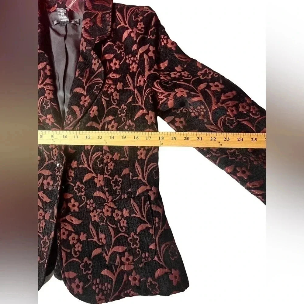 Jared Ross an August Silk Company NWT Brocade Contemporary Blazer Black Size 10 - Picture 12 of 14
